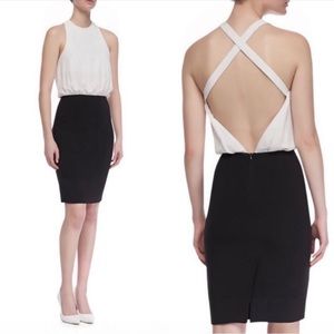 L’agence Black and White Halter Dress